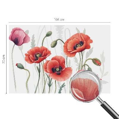 Selbstklebende Fototapete fürs Schlafzimmer Rote Mohnblumen