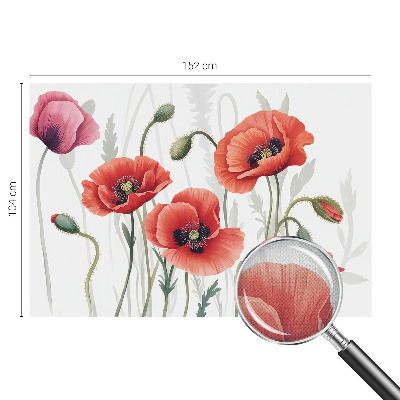 Selbstklebende Fototapete fürs Schlafzimmer Rote Mohnblumen