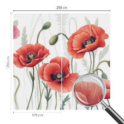 Selbstklebende Fototapete fürs Schlafzimmer Rote Mohnblumen