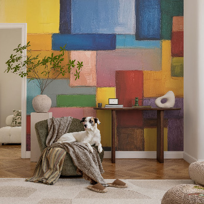 Selbstklebende Fototapete fürs Wohnzimmer Farbige Rechtecke