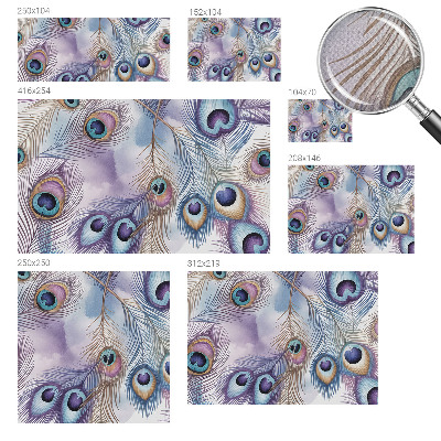 Fototapete in 3D-Optik Pfauenfedern