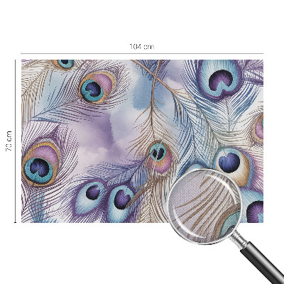 Fototapete in 3D-Optik Pfauenfedern