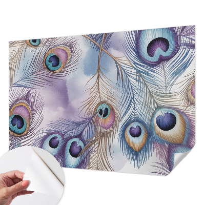 Fototapete in 3D-Optik Pfauenfedern