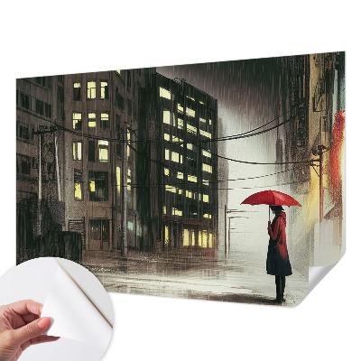 Moderne Fototapete nach Maß regnerische Stadt