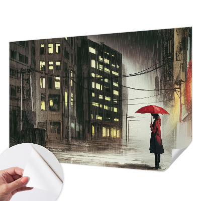 Moderne Fototapete nach Maß regnerische Stadt