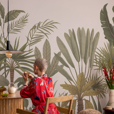 Vintage tapete Exotische Blätter