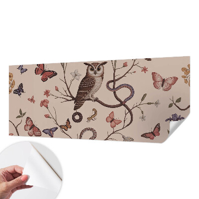 Selbstklebende Fototapete fürs Schlafzimmer Eulennatur