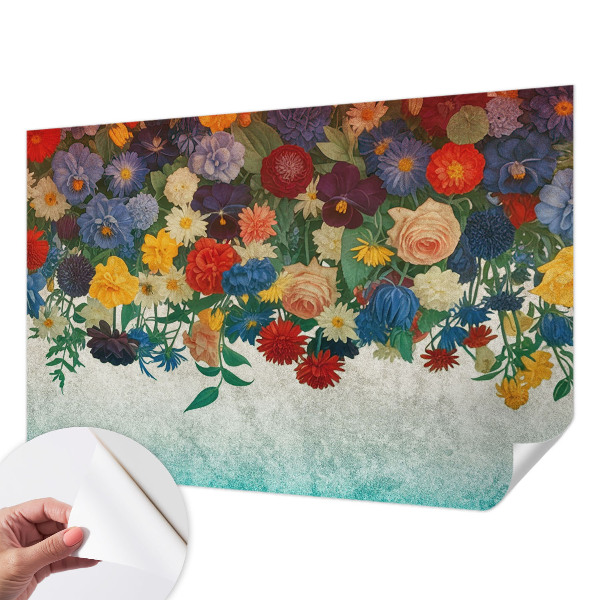 3D-Fototapete fürs Schlafzimmer Bunte Blumen