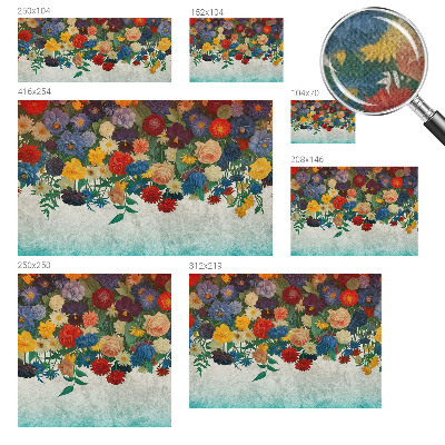 3D-Fototapete fürs Schlafzimmer Bunte Blumen