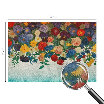 3D-Fototapete fürs Schlafzimmer Bunte Blumen
