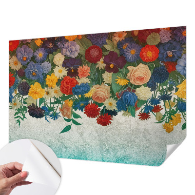 3D-Fototapete fürs Schlafzimmer Bunte Blumen