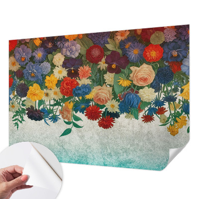 3D-Fototapete fürs Schlafzimmer Bunte Blumen