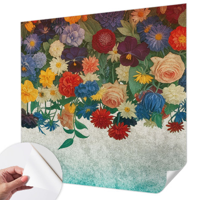 3D-Fototapete fürs Schlafzimmer Bunte Blumen