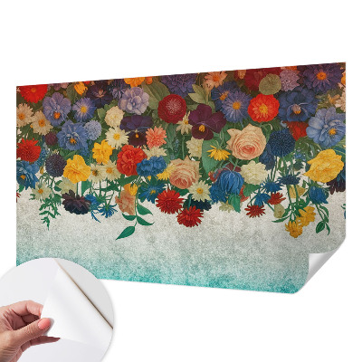 3D-Fototapete fürs Schlafzimmer Bunte Blumen