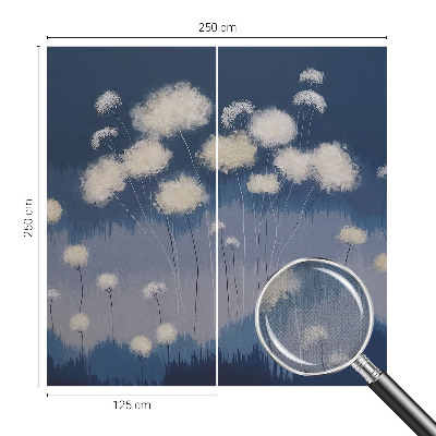 Vintage tapete Weißer Löwenzahn