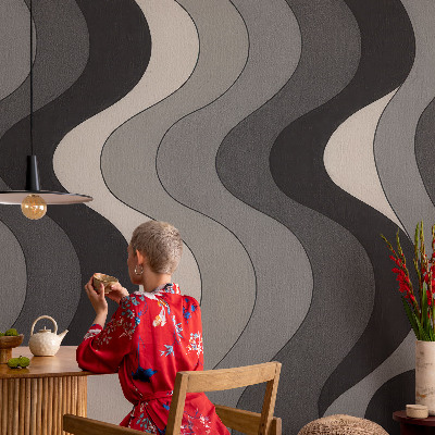Selbstklebende Fototapete fürs Kinderzimmer Graue Wellen