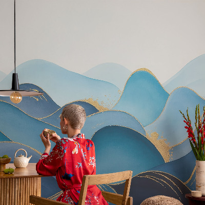 3D-Fototapete fürs Schlafzimmer hügelige Landschaft