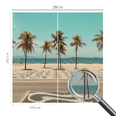 Selbstklebende Fototapete fürs Wohnzimmer Palmenstrand