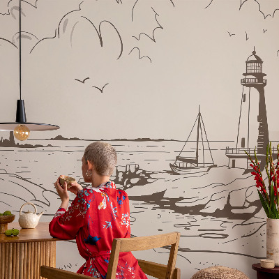 3D-Fototapete fürs Wohnzimmer Küstenlandschaft