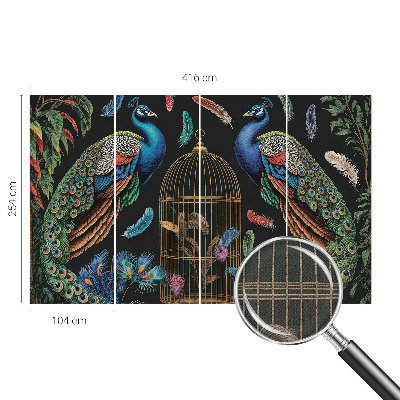 Moderne Fototapete nach Maß Exotische Pfauen