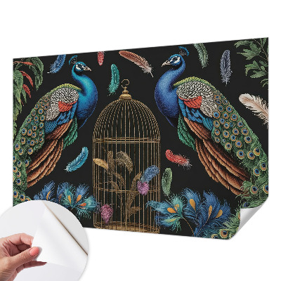 Moderne Fototapete nach Maß Exotische Pfauen