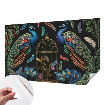 Moderne Fototapete nach Maß Exotische Pfauen