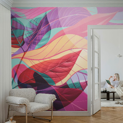 Selbstklebende Fototapete fürs Wohnzimmer Abstrakte Blätter