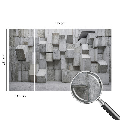 3D-Fototapete Betonblöcke