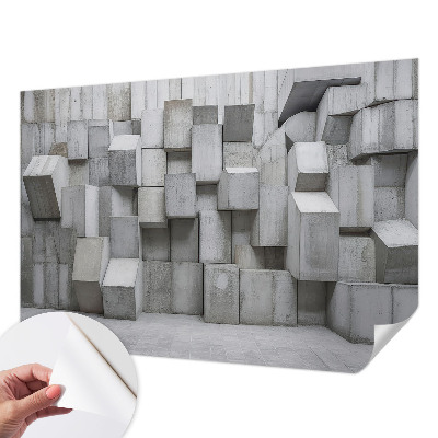 3D-Fototapete Betonblöcke