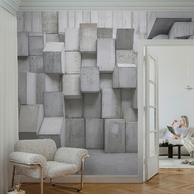 3D-Fototapete Betonblöcke