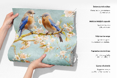 Selbstklebende Fototapete fürs Schlafzimmer Vogelpaar