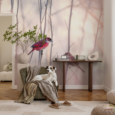 Selbstklebende Fototapete fürs Schlafzimmer Vogelpaar