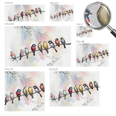 3D-Fototapete fürs Schlafzimmer Vögel auf einem Ast