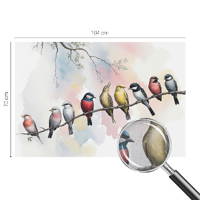 3D-Fototapete fürs Schlafzimmer Vögel auf einem Ast