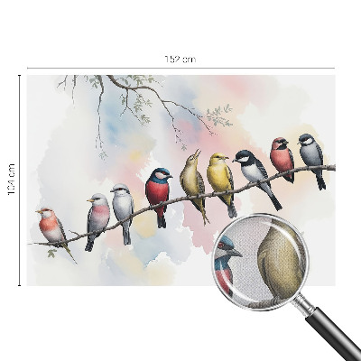 3D-Fototapete fürs Schlafzimmer Vögel auf einem Ast