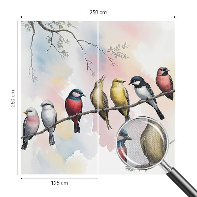 3D-Fototapete fürs Schlafzimmer Vögel auf einem Ast