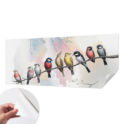 3D-Fototapete fürs Schlafzimmer Vögel auf einem Ast