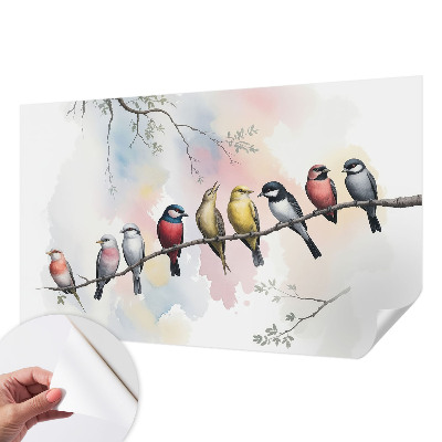 3D-Fototapete fürs Schlafzimmer Vögel auf einem Ast