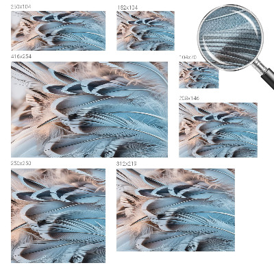 3D-Fototapete fürs Schlafzimmer Blaue Federn