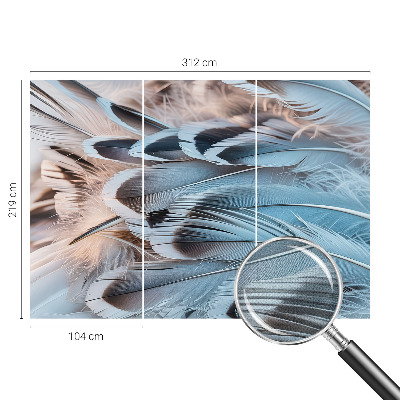 3D-Fototapete fürs Schlafzimmer Blaue Federn