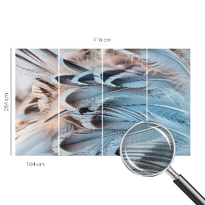 3D-Fototapete fürs Schlafzimmer Blaue Federn