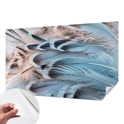 3D-Fototapete fürs Schlafzimmer Blaue Federn