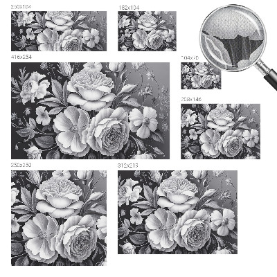 Motivtapete nach Maß Graue Blumen