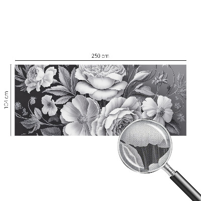 Motivtapete nach Maß Graue Blumen