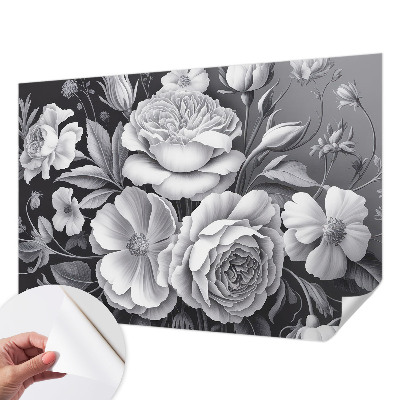 Motivtapete nach Maß Graue Blumen