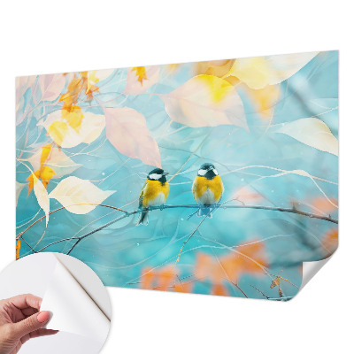 Selbstklebende Fototapete für die Wand Frühlingsvögel