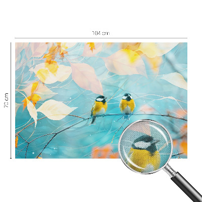 Selbstklebende Fototapete für die Wand Frühlingsvögel