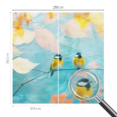 Selbstklebende Fototapete für die Wand Frühlingsvögel