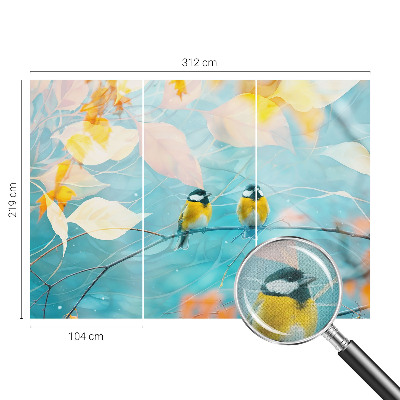 Selbstklebende Fototapete für die Wand Frühlingsvögel