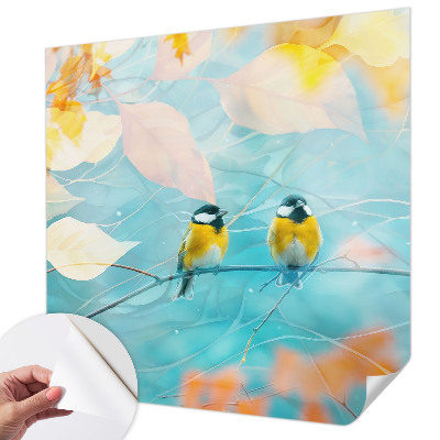 Selbstklebende Fototapete für die Wand Frühlingsvögel